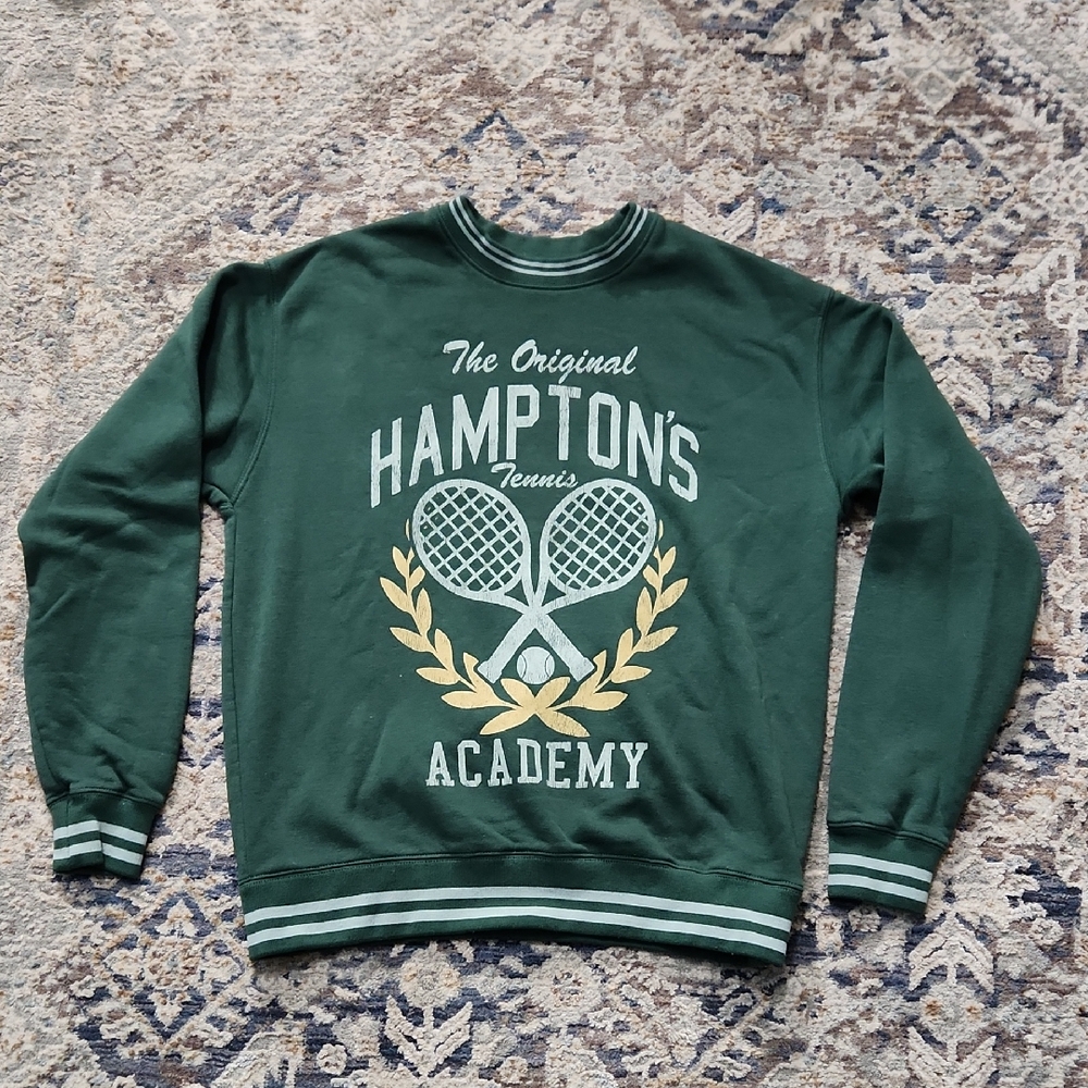 Goodie Two Sleeves Crew Necj Green Hampton's Tennis Academy Sweatshirt